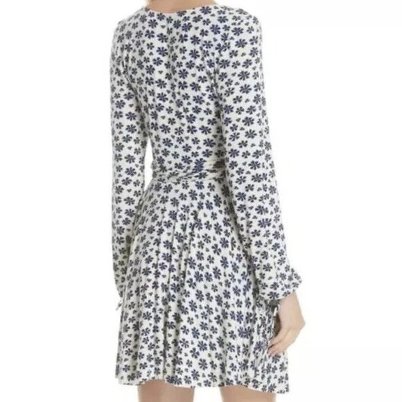 Free People Women's Pradera Multi-Color Floral Mini Dress in Blue Ivory - Picture 2 of 12